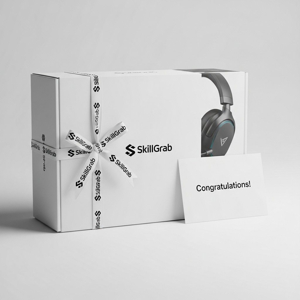 A neatly packaged prize box ready for shipping